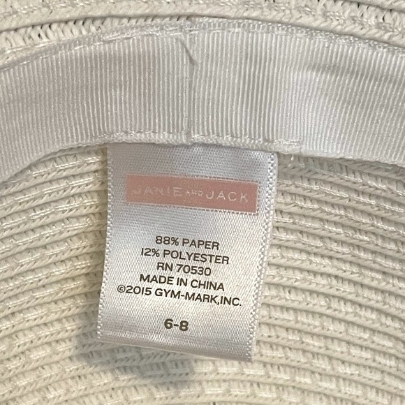 Janie and Jack Girls Sun Straw Hat sz 6-8 NWOT - Picture 5 of 5